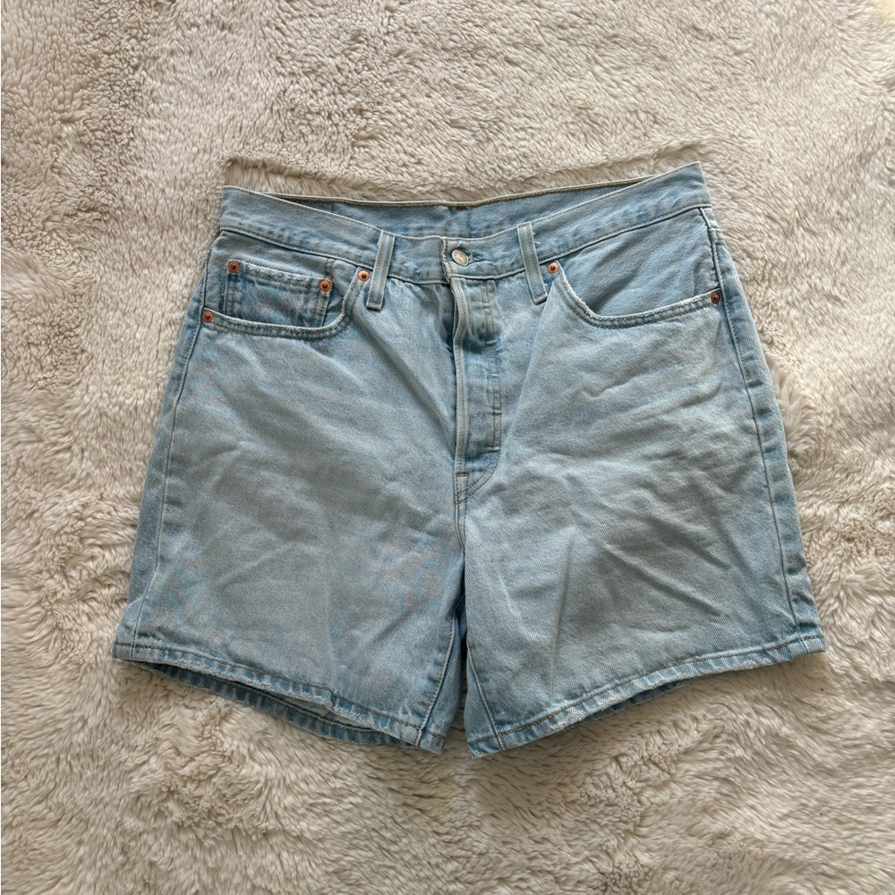 Levi's Light Blue Denim Jean Shorts - Picture 2 of 4